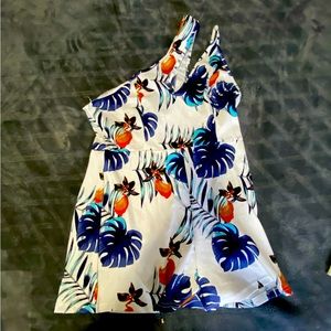 Asymmetrical One sleeved floral romper